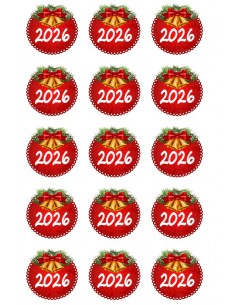 Christmas image transfer sheet in chocolate round 6061