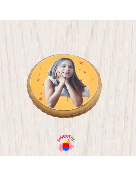 Cookies 6,5cm Ø with edible photo or logo printing for birthdays, baptisms, weddings and corporate events