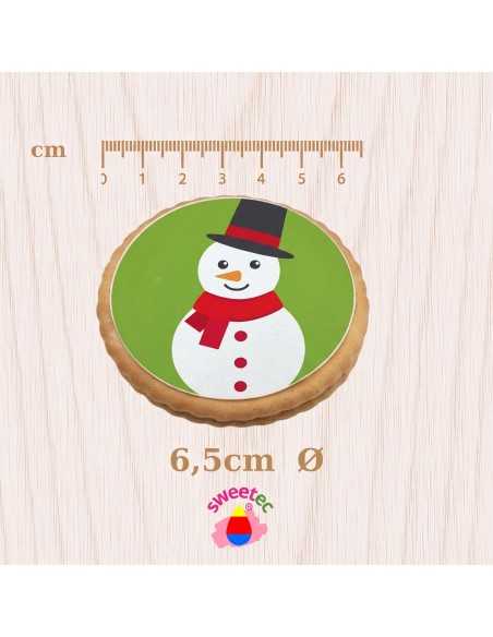 Snowman with black top hat and scarf