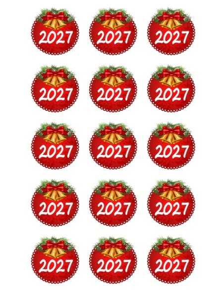 Christmas image transfer sheet in chocolate round 6061