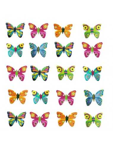 40 βρώσιμες πεταλούδες κομμένες από φύλλο Βάφλας σε διάφορα χρώματα