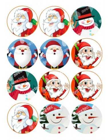 Christmas edible sheets for cupcake cookies 05770