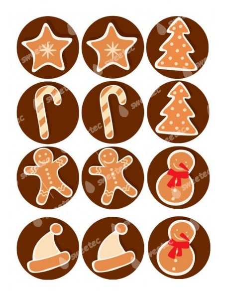 Christmas edible sheets for cupcake 6028 cookies