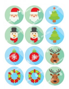 Christmas edible sheets for cupcake 6029 cookies