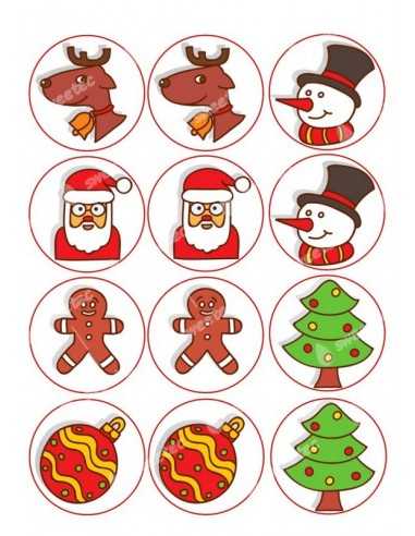 Christmas edible sheets for cupcake 6031 cookies