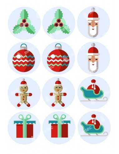 Christmas edible sheets for cupcake 6035 cookies