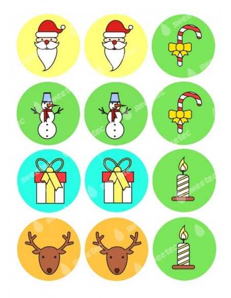 Christmas edible sheets for cupcake 6036 cookies