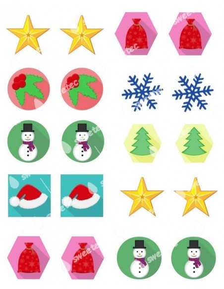 Various edible Christmas designs 3,75cm 05791