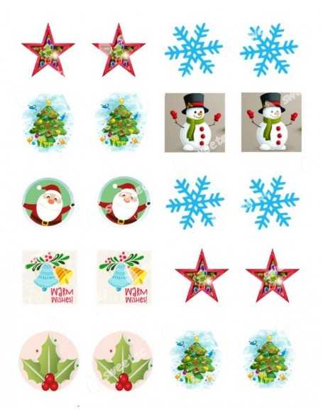 Various edible Christmas designs 3,75cm 05794