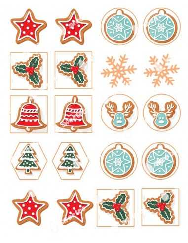 Various edible Christmas designs 3,75cm 05795