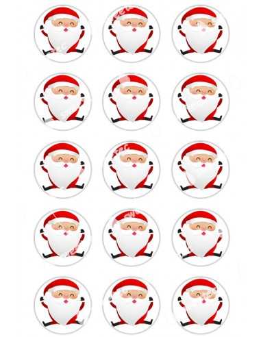 Christmas image transfer sheet in chocolate round 6048