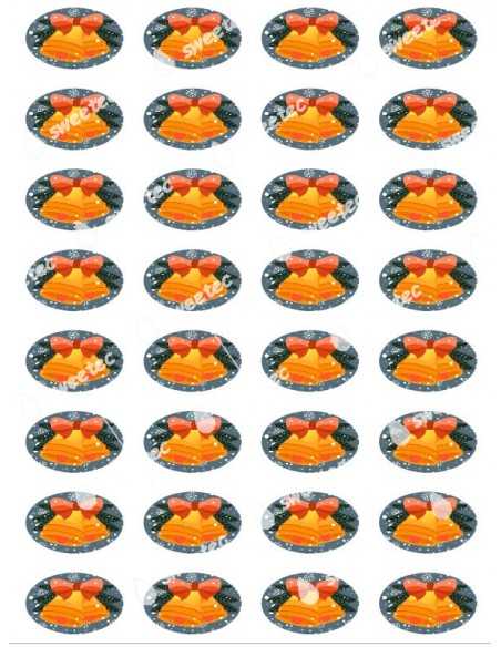 Christmas image transfer sheet in chocolate oval 6057