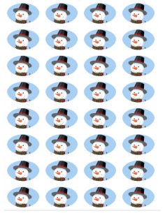 Christmas image transfer sheet in chocolate oval 6058
