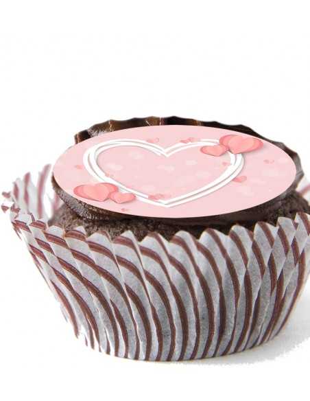 Βρώσιμα φύλλα για cupcake & Μπισκότα με θέμα Αγίου Βαλεντίνου 6124 καρδιά