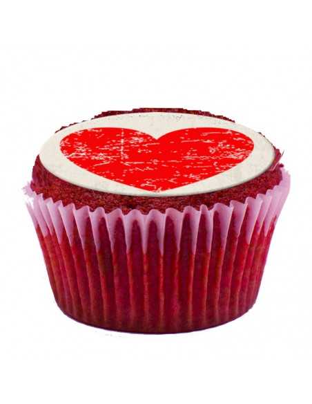 Valentine's Day edible sheets for cupcake & cookies 6126 red heart