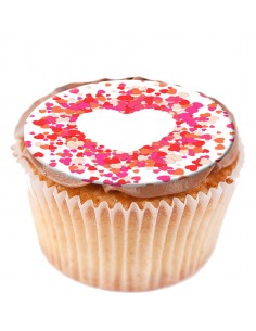 Βρώσιμα φύλλα για cupcake & Μπισκότα με θέμα Αγίου Βαλεντίνου 6130 καρδιές