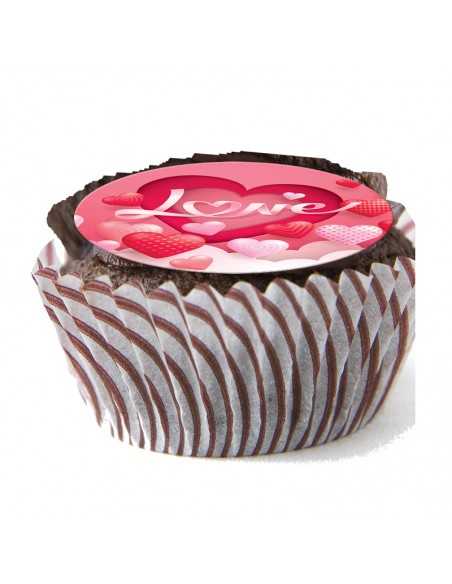 Βρώσιμα φύλλα για cupcake & Μπισκότα με θέμα Αγίου Βαλεντίνου 6131 κόκκινη καρδιά