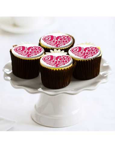 Valentine's Day edible sheets for cupcake & cookies 6133 pink heart