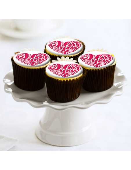 Valentine's Day edible sheets for cupcake & cookies 6133 pink heart