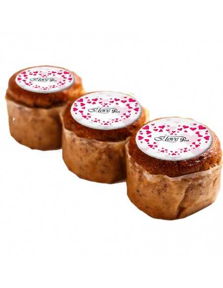 Βρώσιμα φύλλα για cupcake & Μπισκότα με θέμα Αγίου Βαλεντίνου 6135 ροζ καρδιές