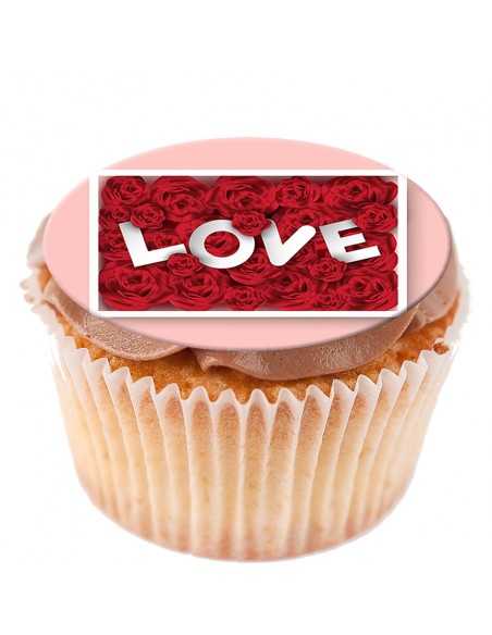 Βρώσιμα φύλλα για cupcake & Μπισκότα με θέμα Αγίου Βαλεντίνου 6136 love