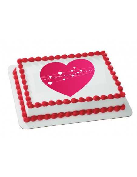 Valentine's Day edible icing sheets 6107 pink heart