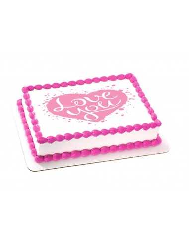 Valentine's Day edible icing sheets 6108 pink heart