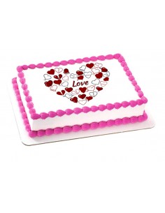 Valentine's Day edible icing sheets 6113 red and white hearts 2