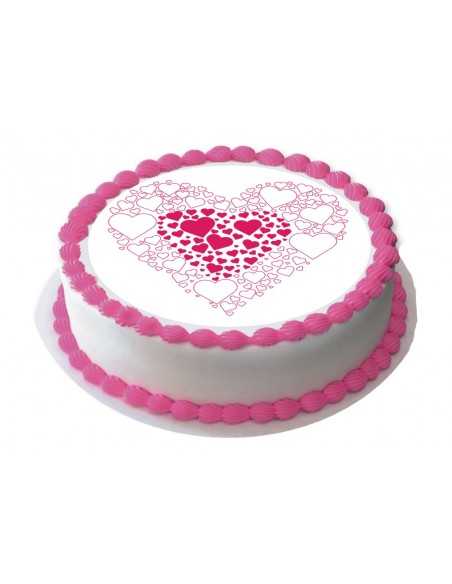Valentine's Day edible icing sheets 6114 hearts pink and white hearts