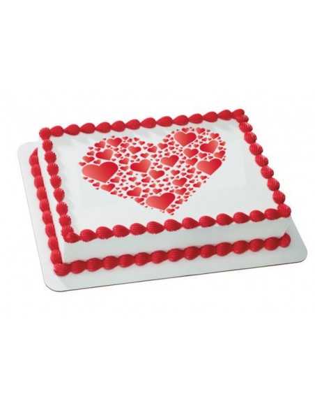 Valentine's Day edible icing sheets 6116 red hearts