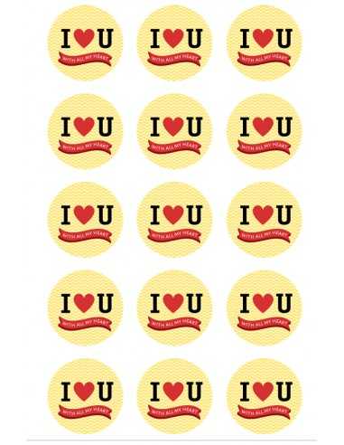 Valentine's Day chocolate image transfer sheet