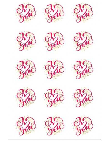 Valentine's Day chocolate image transfer sheet