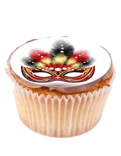 Carnival colorful mask edible sheets for cupcake & cookies 6192