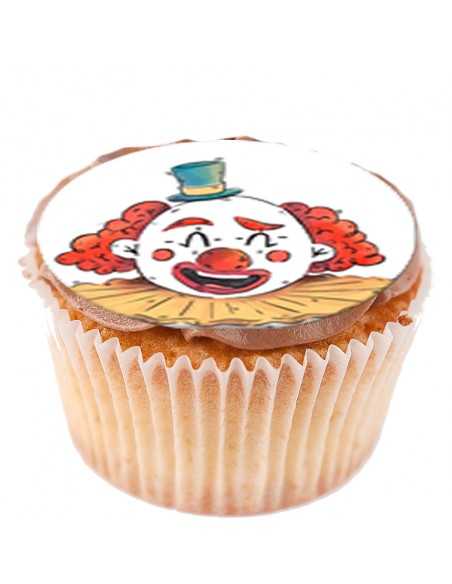 Carnival smilley clown edible sheets for cupcake & cookies 6199