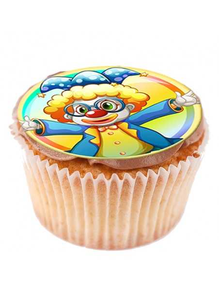 Carnival smilley clown edible sheets for cupcake & cookies 6205