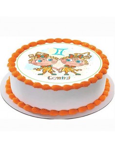 Edible icing sheet  Zodiac Gemini sign for cake 6327