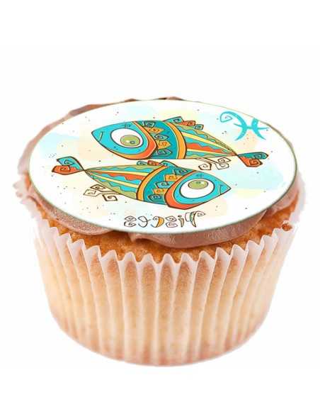 Edible sheets sign Pisces for cupcake & cookies 6338