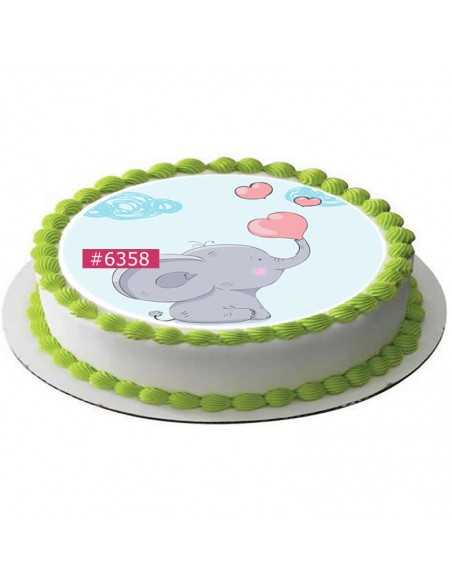 Edible icing sheet 6358 for cake cupcake cookies elefant