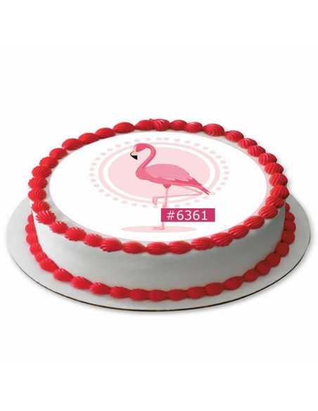 Edible icing sheet 6361 for cake cupcake cookies pink flamingo