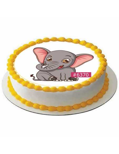 Edible icing sheet 6370 for cake cupcake cookies elefant