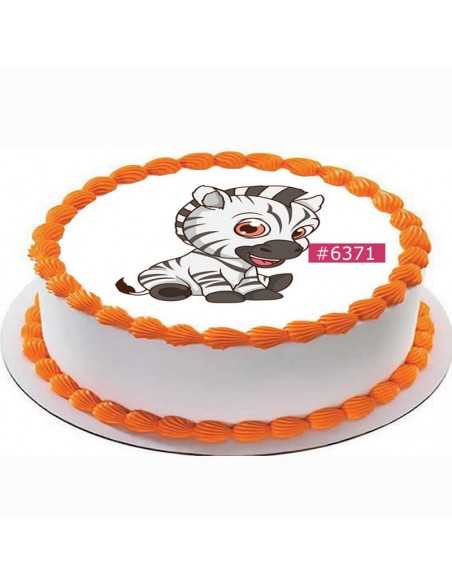 Edible icing sheet 6371 for cake cupcake cookies zebra