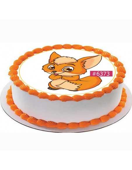 Edible icing sheet 6373 for cake cupcake cookies fox