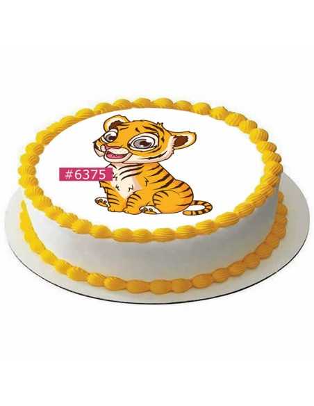 Edible icing sheet 6375 for cake cupcake cookies tiger