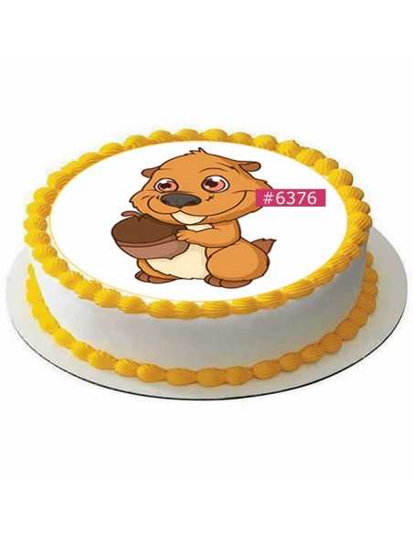 Edible icing sheet 6376 for cake cupcake cookies squirrel