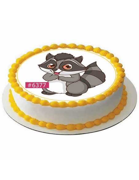 Edible icing sheet 6377 for cake cupcake cookies raccoon