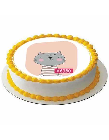 Edible icing sheet 6380 for cake cupcake cookies kitten