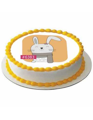 Edible icing sheet 6383 for cake cupcake cookies bunny