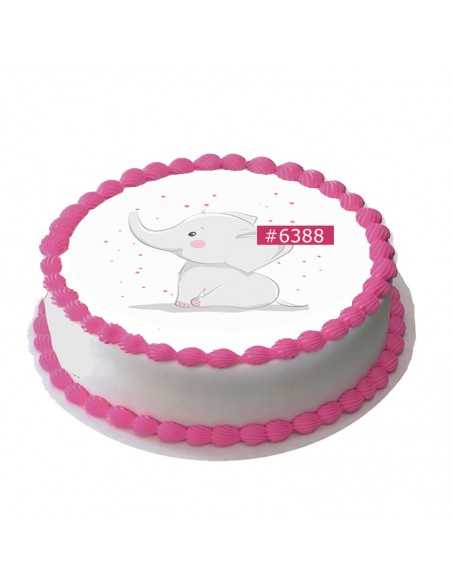 Edible icing sheet 6388 for cake cupcake cookies little elefant