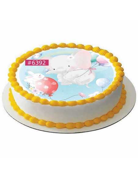 Edible icing sheet 6392 for cake cupcake cookies elefant bunny