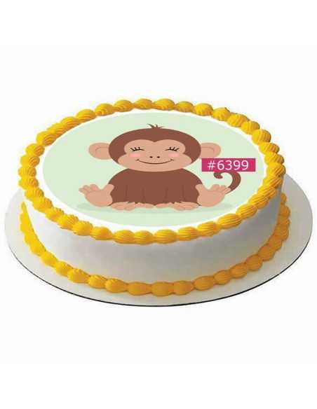 Edible icing sheet 6399 for cake cupcake cookies monkey